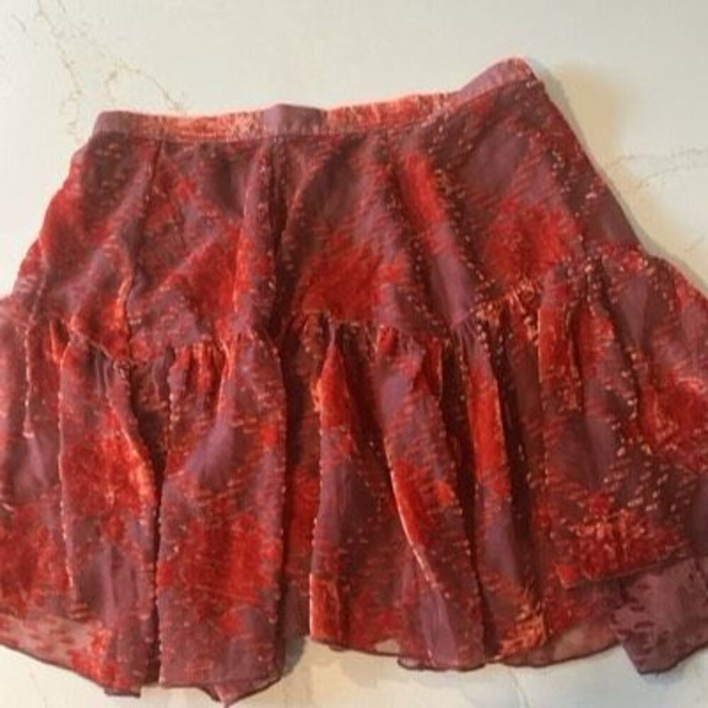 Urban Outfitters Vera Burnout Velvet Flippy Pleated Skirt Sz M